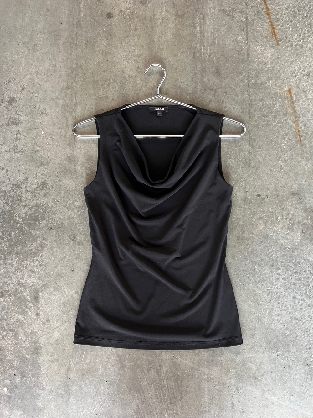 Vintage JACOB Women's Black Sleeveless Cowl Neck Top
